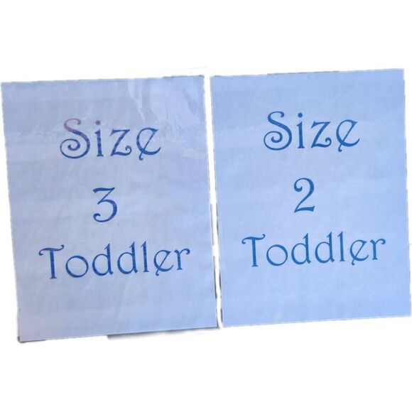Laminated 7 signs baby clothing size yard sale store display accessories 11.5x9" - Picture 3 of 4